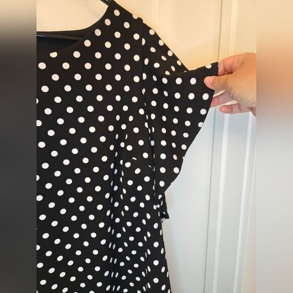 Lane Bryant black & white polka dot dress Flutter sleeves plus size 18/20 - Picture 11 of 13